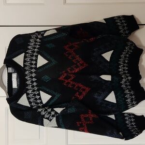 Michael Gerald Navy and White Acrylic Sweater